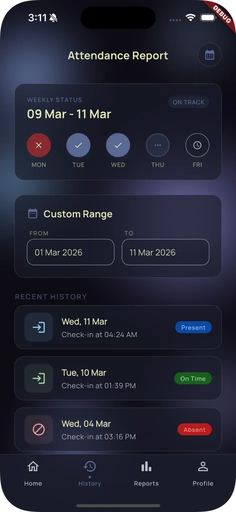 Hadir Mobile App - Home