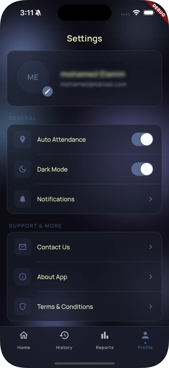 Hadir Mobile App - Profile